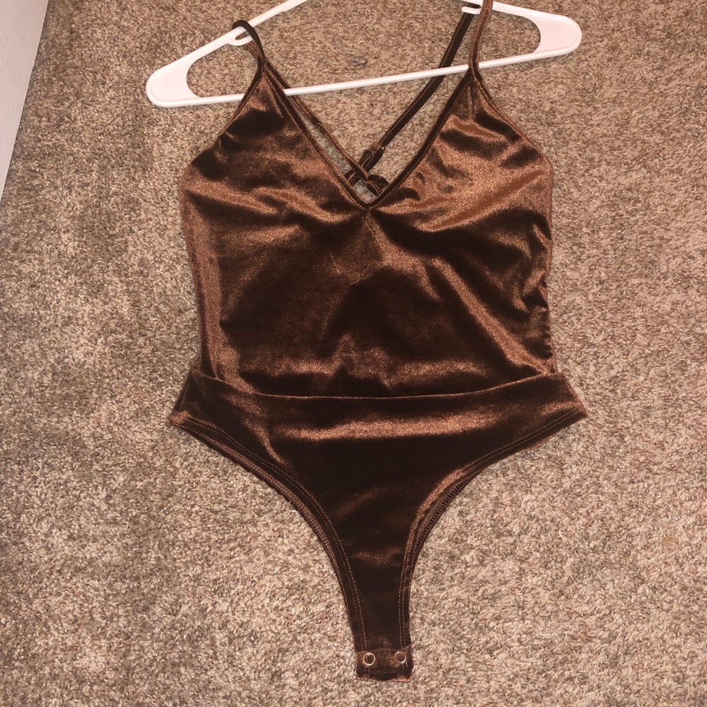 Brown Velvet bodysuit